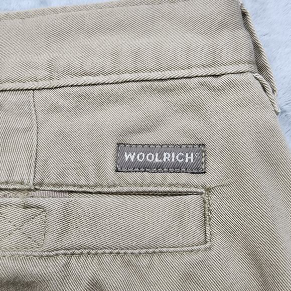 Vintage Woolrich Pants Mens 34/30* Tan Khaki Flat Front Straight Cotton Casual - Picture 5 of 13